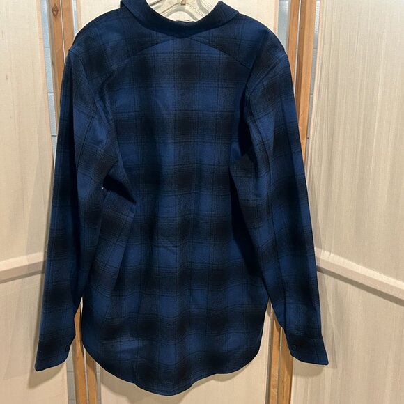 NEW PENDLETON Scout Sz L Blue Black Buffalo Plaid 100% Wool Long Sleeve Shirt - Picture 5 of 7